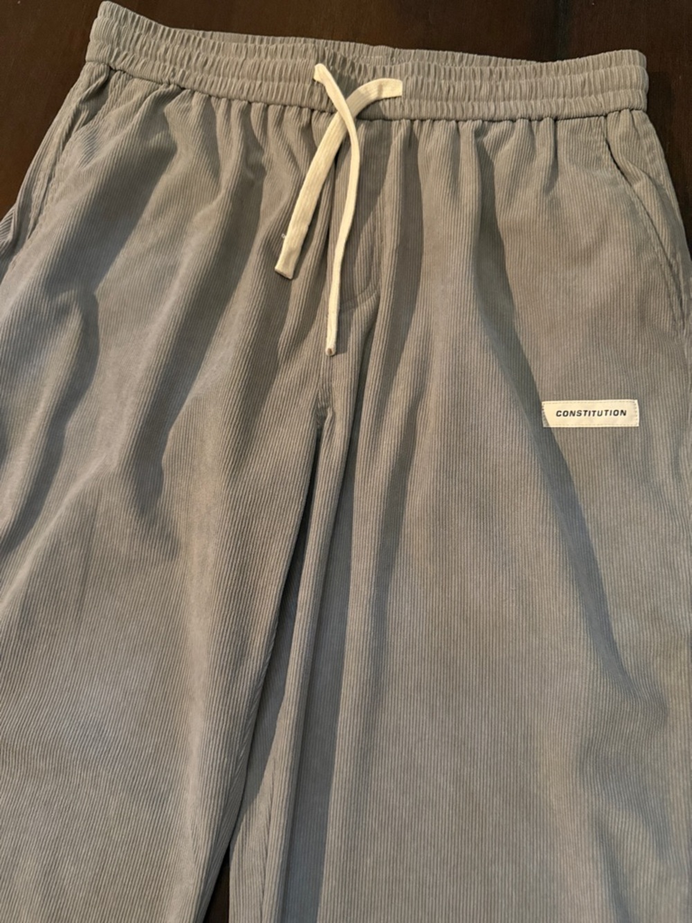 Constitution Men's Light Gray Drawstring Corduroy Pants XL - Picture 2 of 6